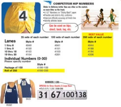 VS Competitor Hip Numbers