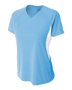 A4 Womens Color Block Performance V-Neck